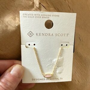 Kendra Scott Emma Necklace Pink Stone 14K Gold Over Brass NWT